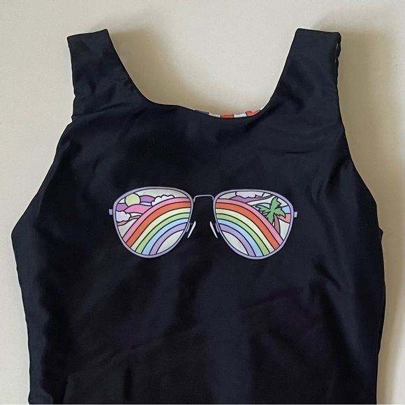 Limeapple Girl’s Rebel - Reversible Rainbow Sunglasses One Piece Swimsuit - Picture 3 of 16